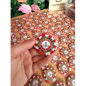 29 Ekim Cumhuriyet Bayramı'na Özel Logolu 58 mm Buton Rozet Kokart