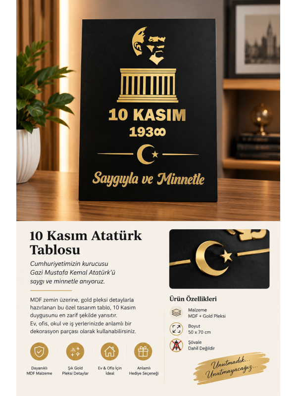 10 Kasım Atatürk Anı Tablosu – Siyah MDF Üzeri Gold Pleksi | 50×70 … 10 Kasım Atatürk Anı Tablosu – Siyah MDF Üzeri Gold Pleksi | 50×70 …