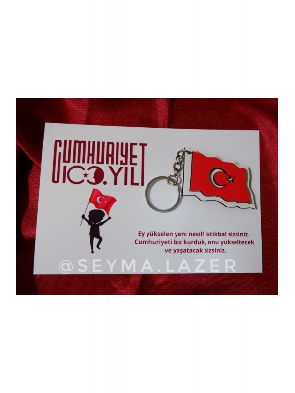 Cumhuriyetin 100. Yılına Özel Tebrik Kartlı Dalgalanan Türk Bayra&hellip;