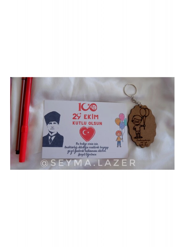 Cumhuriyet Bayramı Erkek Çocuk Boyanabilir Anahtarlık&hellip;