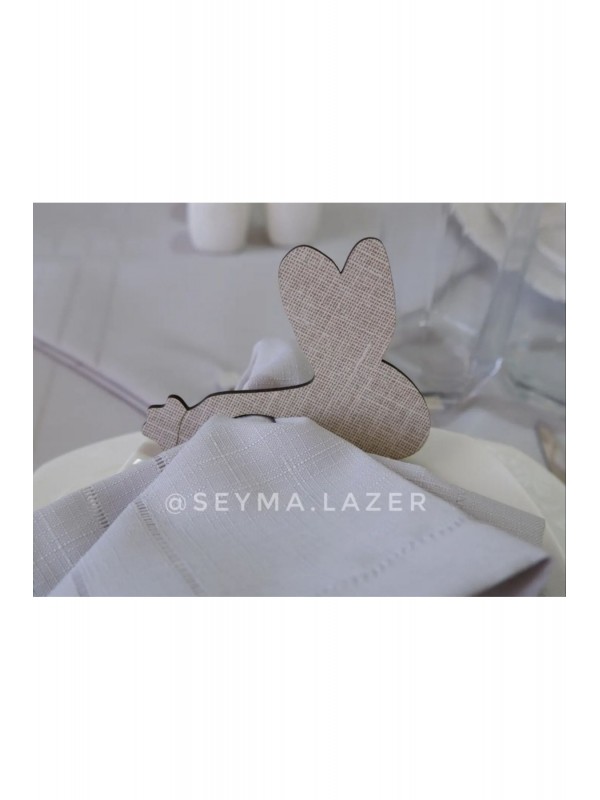 Tavşan Konseptli Ahşap Peçete Yüzüğü&hellip;