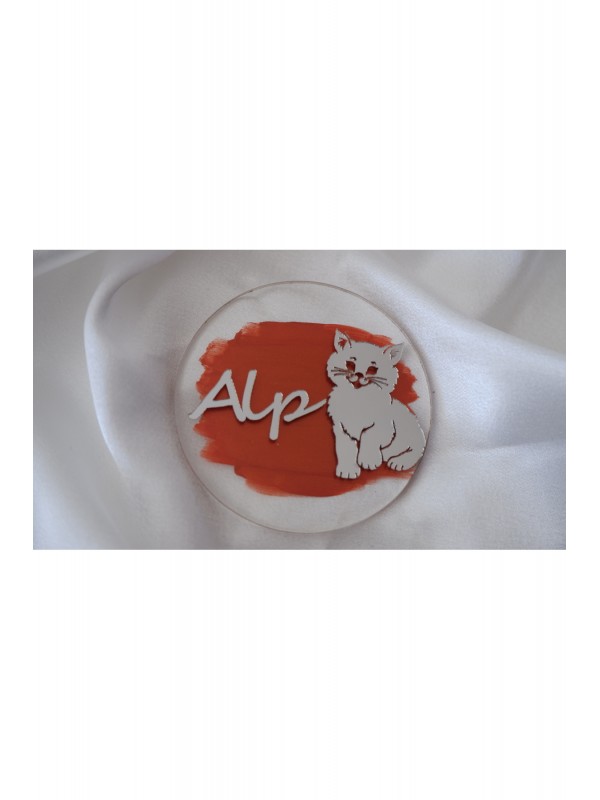 Şeffaf Pleksi İsim Magnet Kedi Figürlü&hellip;