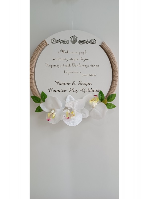 Orkide Süslemeli Ahşap Kapı Süsü&hellip;