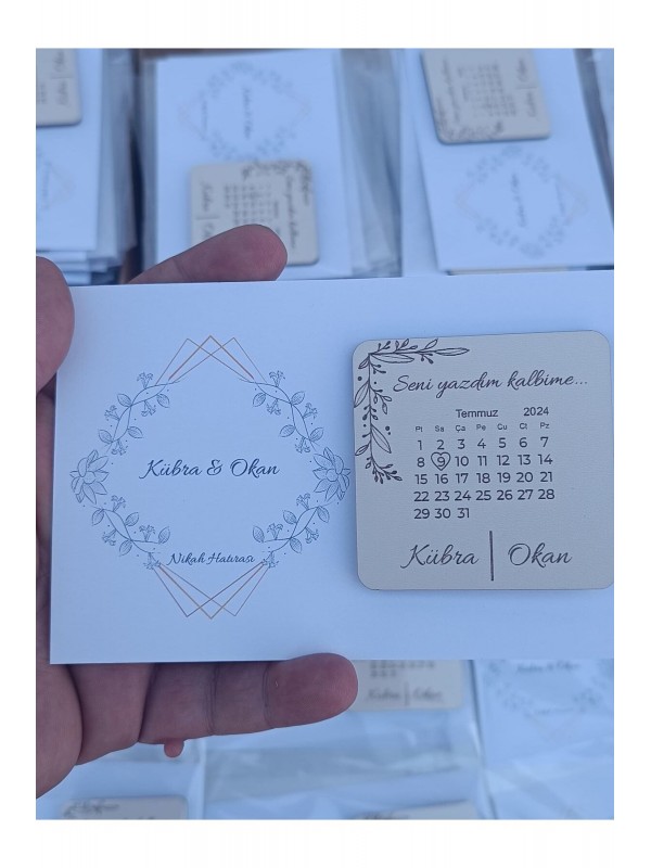 Tebrik Kartlı Ahşap Nişan Düğün Nikah Söz Magneti 20li&hellip;