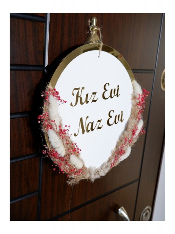 Kız Evi Naz Evi Yazılı Ahşap Kapı Süsü&hellip;