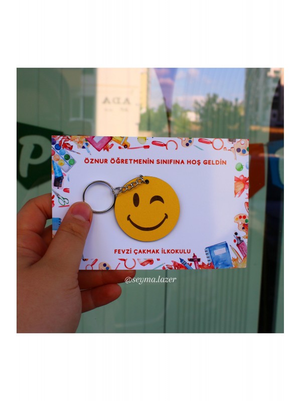 Sınıfına Hoş Geldin Kartlı Gülen Yüz Anahtarlık 5li&hellip;
