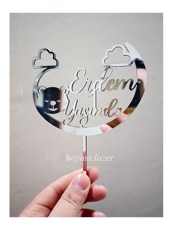 1 Yaş Ayıcıklı İsimli Pasta Süsü&hellip;