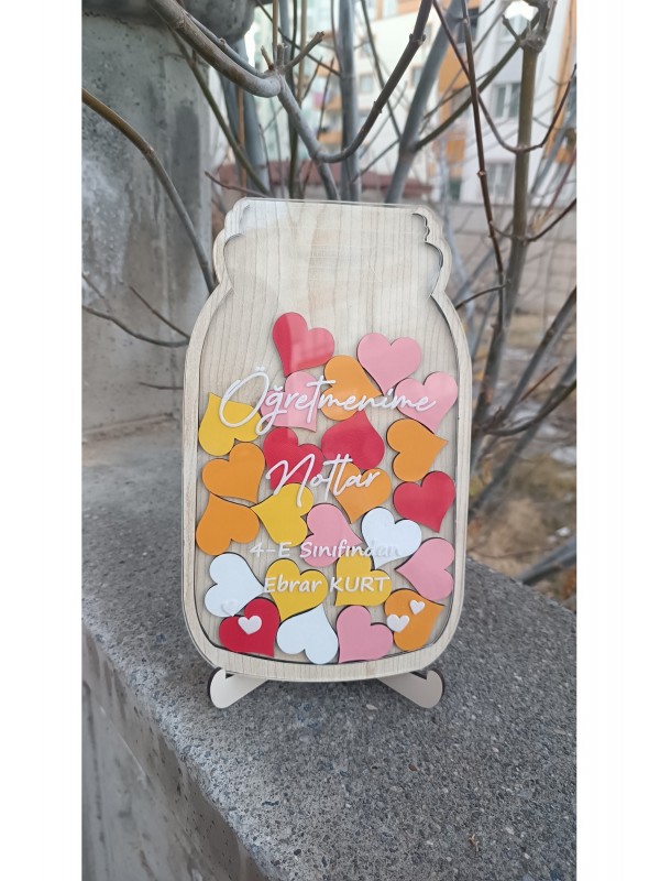 Öğretmenler Günü Kalpli Pullu Öğretmenime Notlar Kavanozu&hellip;